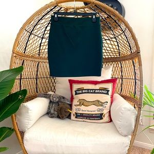 Dark Green Bershka Bodycon Mini Skirt with Ring Zip